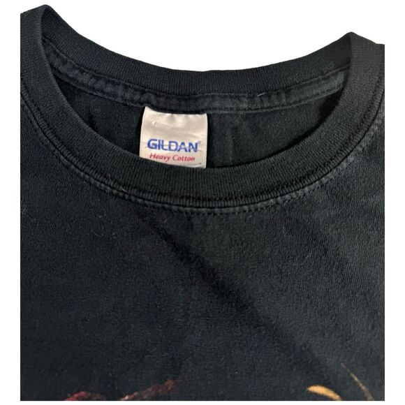 Vintage American Flag with Eagle Mens 2XL Patriotic T -Shirt Gildan Black - Picture 4 of 4